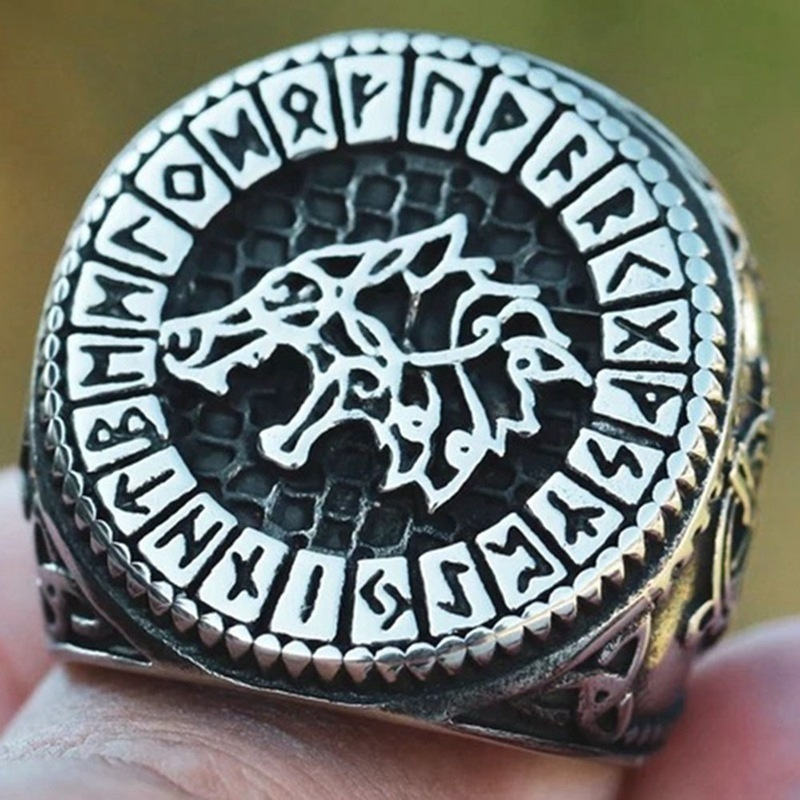 Vintage Nordic Viking Rune Ring