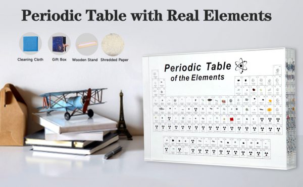 Periodic Table With 83 Kinds Of Real Elements Inside, Acrylic Periodic Table Of Elements Samples, Easy To Read, Creative Gifts For Science Lovers And Students - Image 2