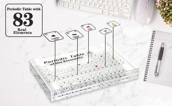 Periodic Table With 83 Kinds Of Real Elements Inside, Acrylic Periodic Table Of Elements Samples, Easy To Read, Creative Gifts For Science Lovers And Students - Image 5